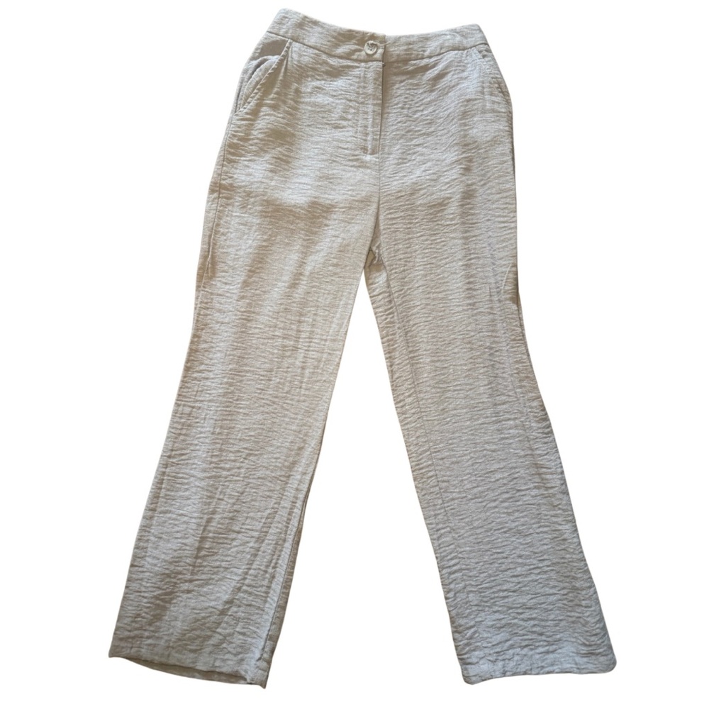 Light blue Linen pants with Relaxed Fit & Elastic Waistband